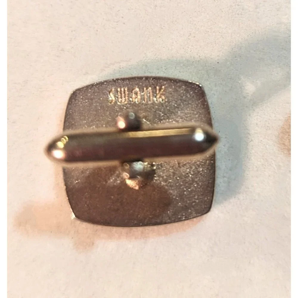 Vintage SWANK Gold Tone Textured Square Cufflinks